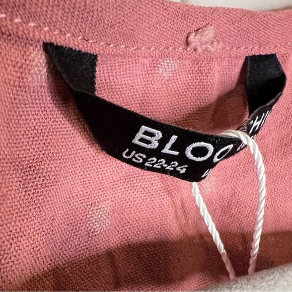 195. NWT Bloomchic French Dot Flutter Sleeve Blush 3X/22-24 - Picture 2 of 6